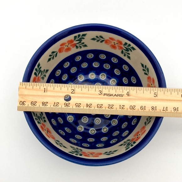 Polish Pottery Bowl with Scalloped Sides - Picture 6 of 7